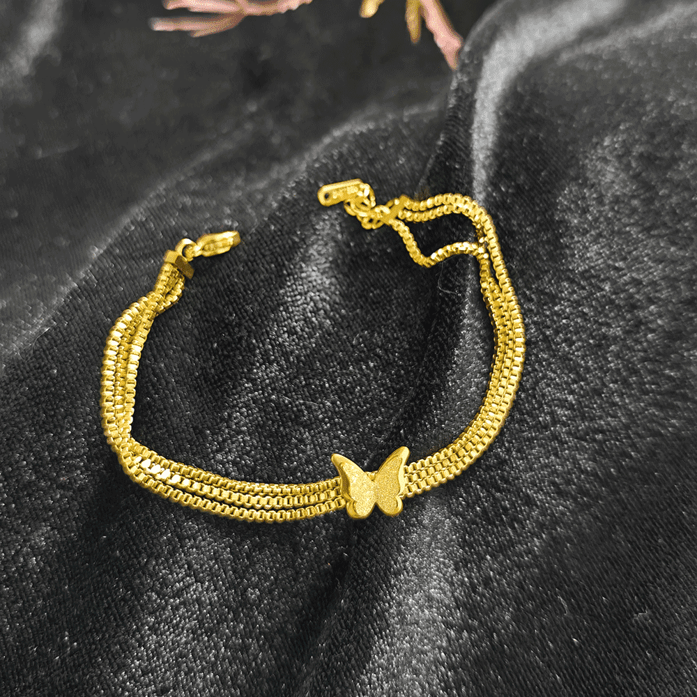 18k Gold plated butterfly charm bracelet - Aura Bling