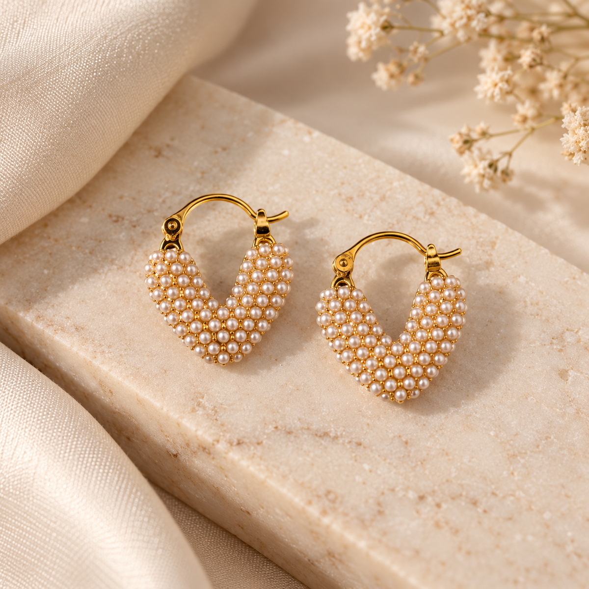 Pearl Beadwork Earrings