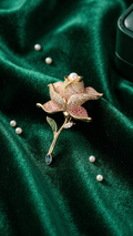 Pink Crystal Floral Statement Brooch