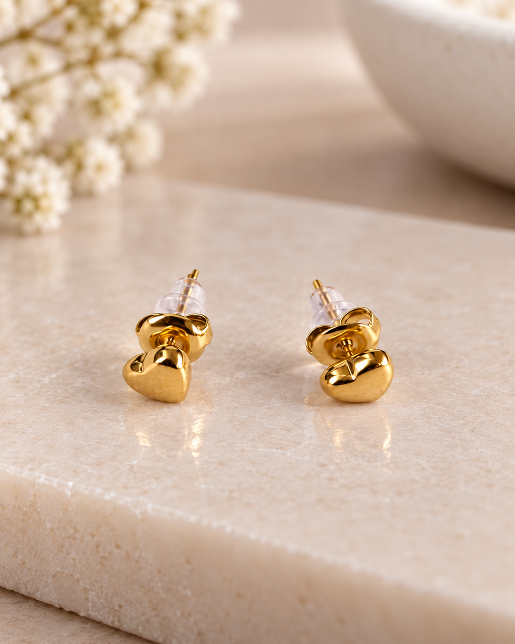 Puff Heart Studs