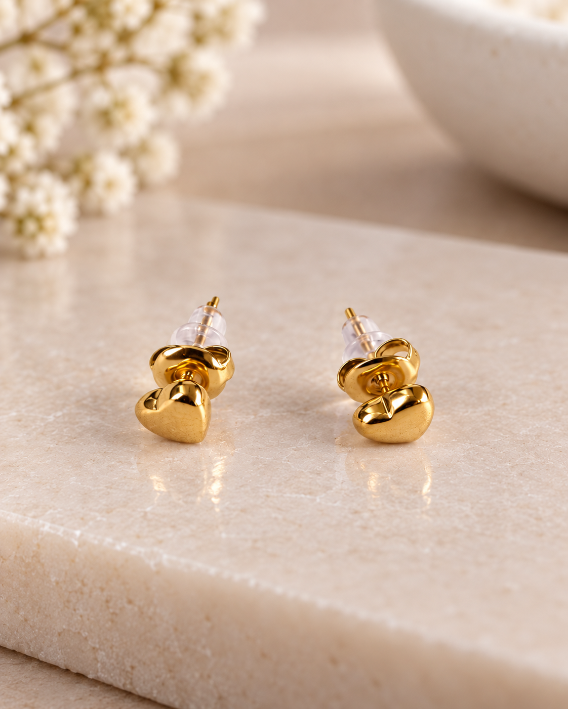 Puff Heart Studs