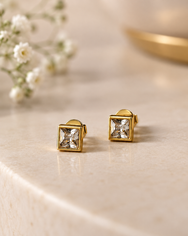 Prisma Square Crystal Stud