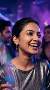Radiant Crystal Drop Danglers Earrings in Stainless Steel - Styled View