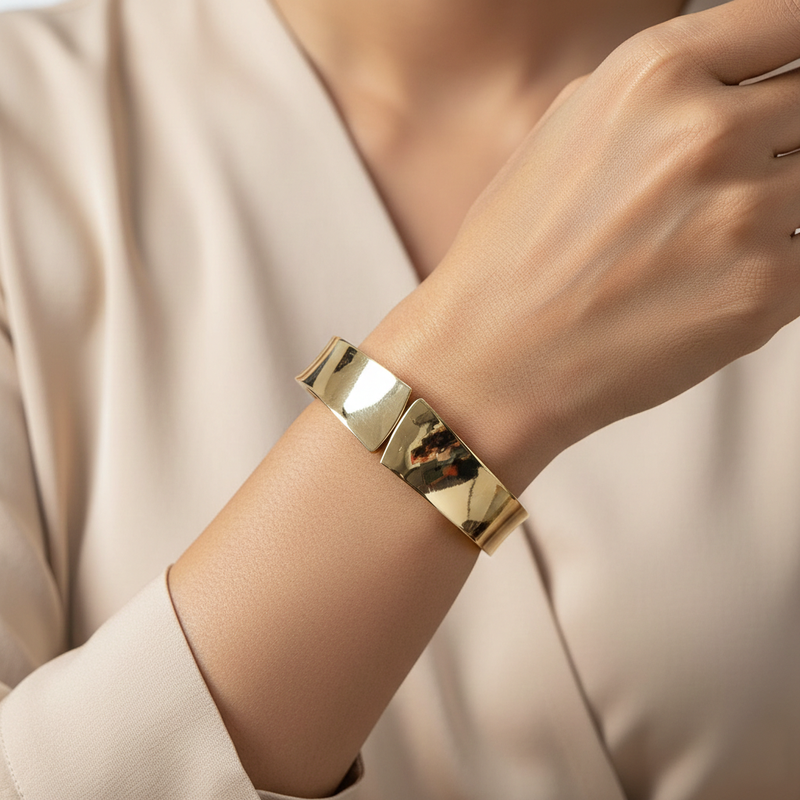 18K Gold Plated Cuff Bangle Bracelet