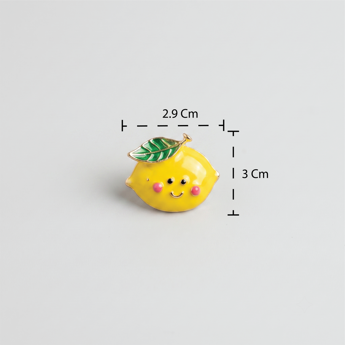 Citrus Smile Brooch in Yellow - Size Reference