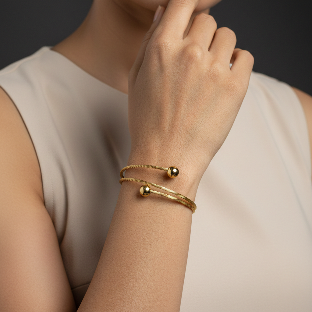 18K Gold Plated Creative Multi-Layer Wrapped Spring Bracelet