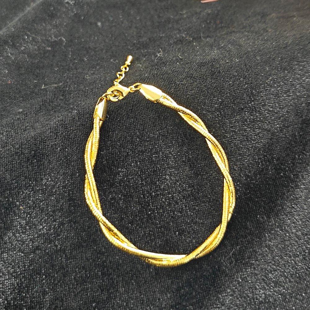 2 Twisted Gold Snake Bracelet