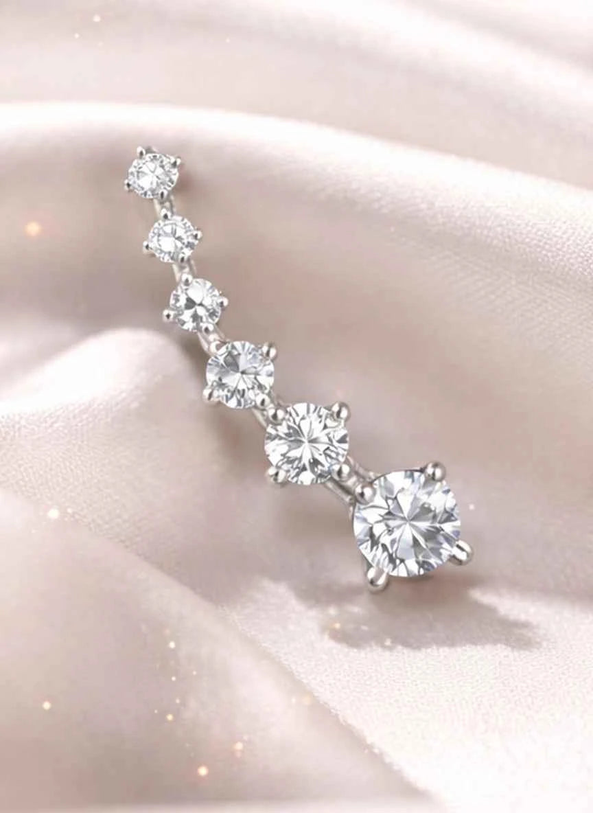 Seven Stone Diamond Ear Climber Earring