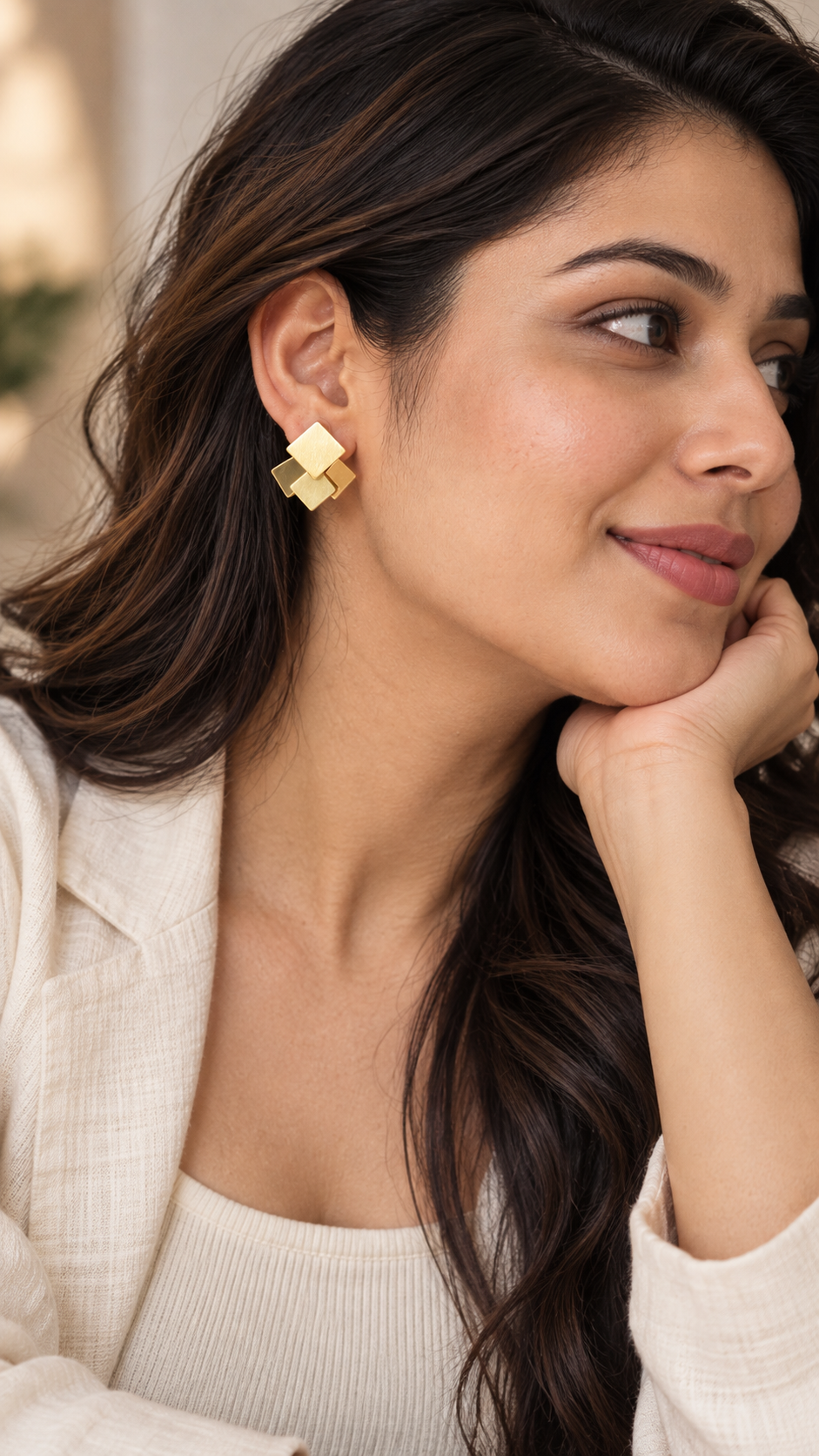 Layered Square Earrings