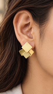 Layered Square Earrings