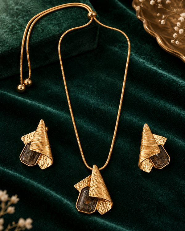 Bronze Bloom Necklace Set