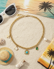 Multi Charm Statement Chain Necklace