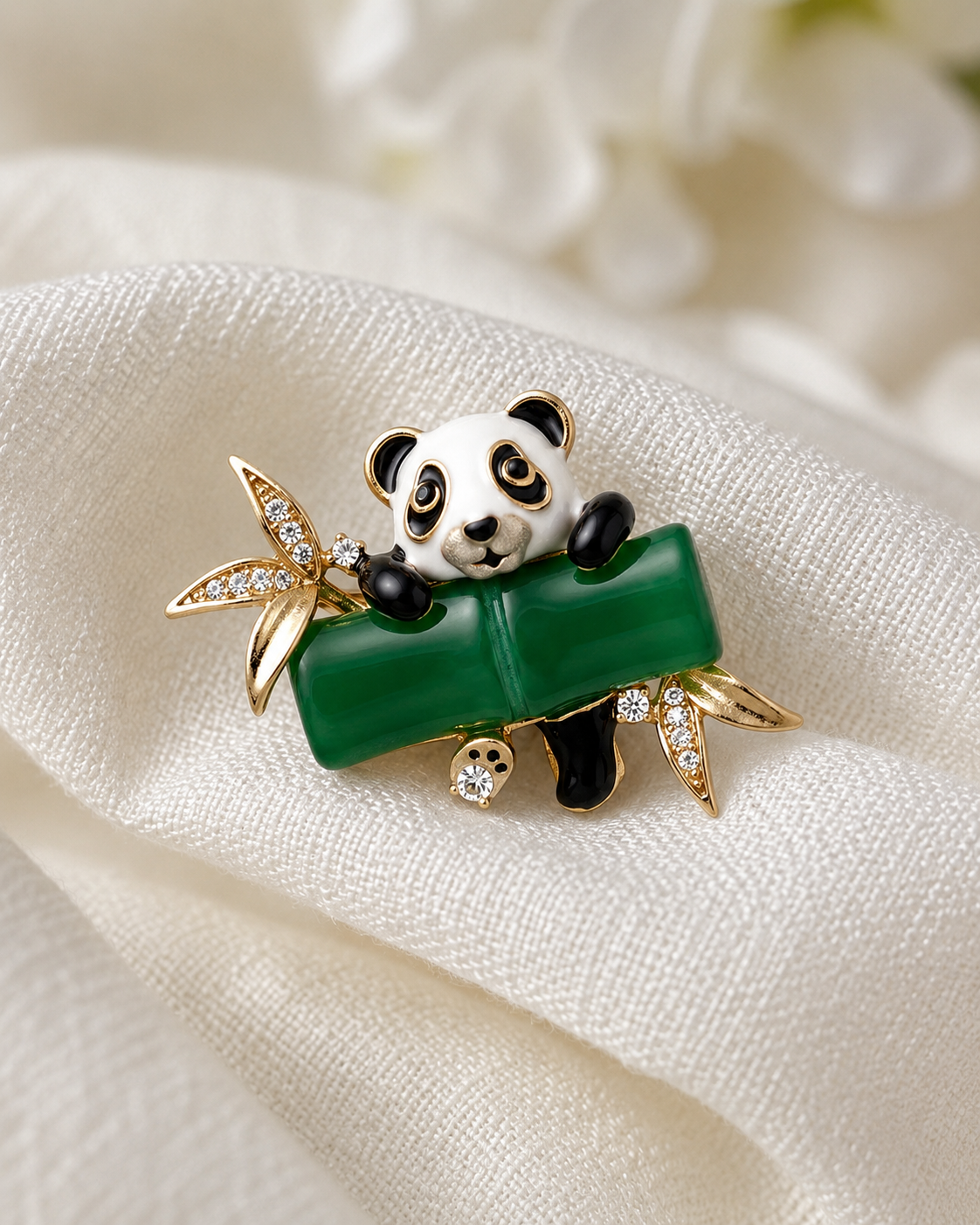 Panda Twig Brooch