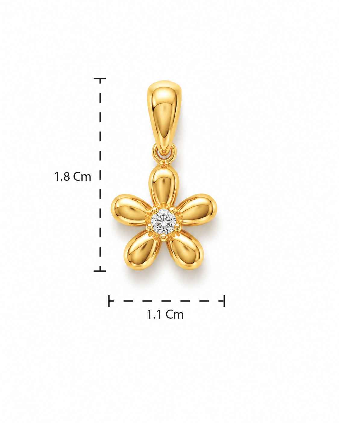 Mili Pendant in Gold Tone - Size Reference