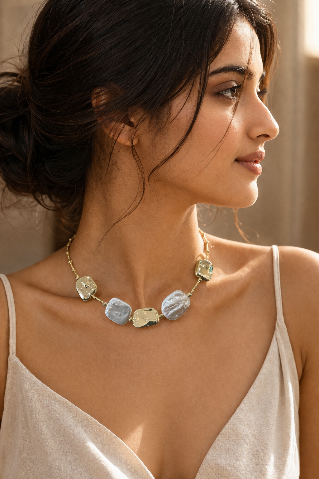 Textured Stone Summer Necklace