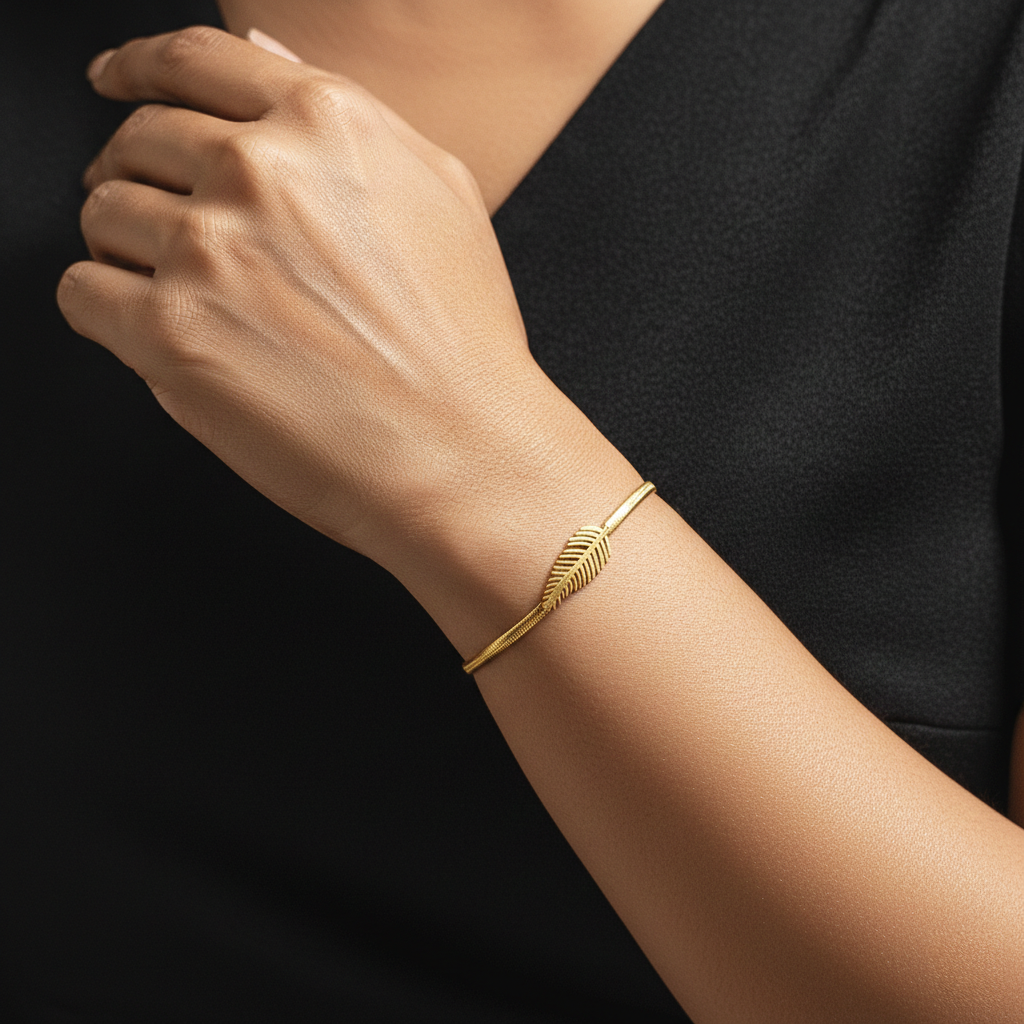 18k Gold Plated elegant leaf Bracelet
