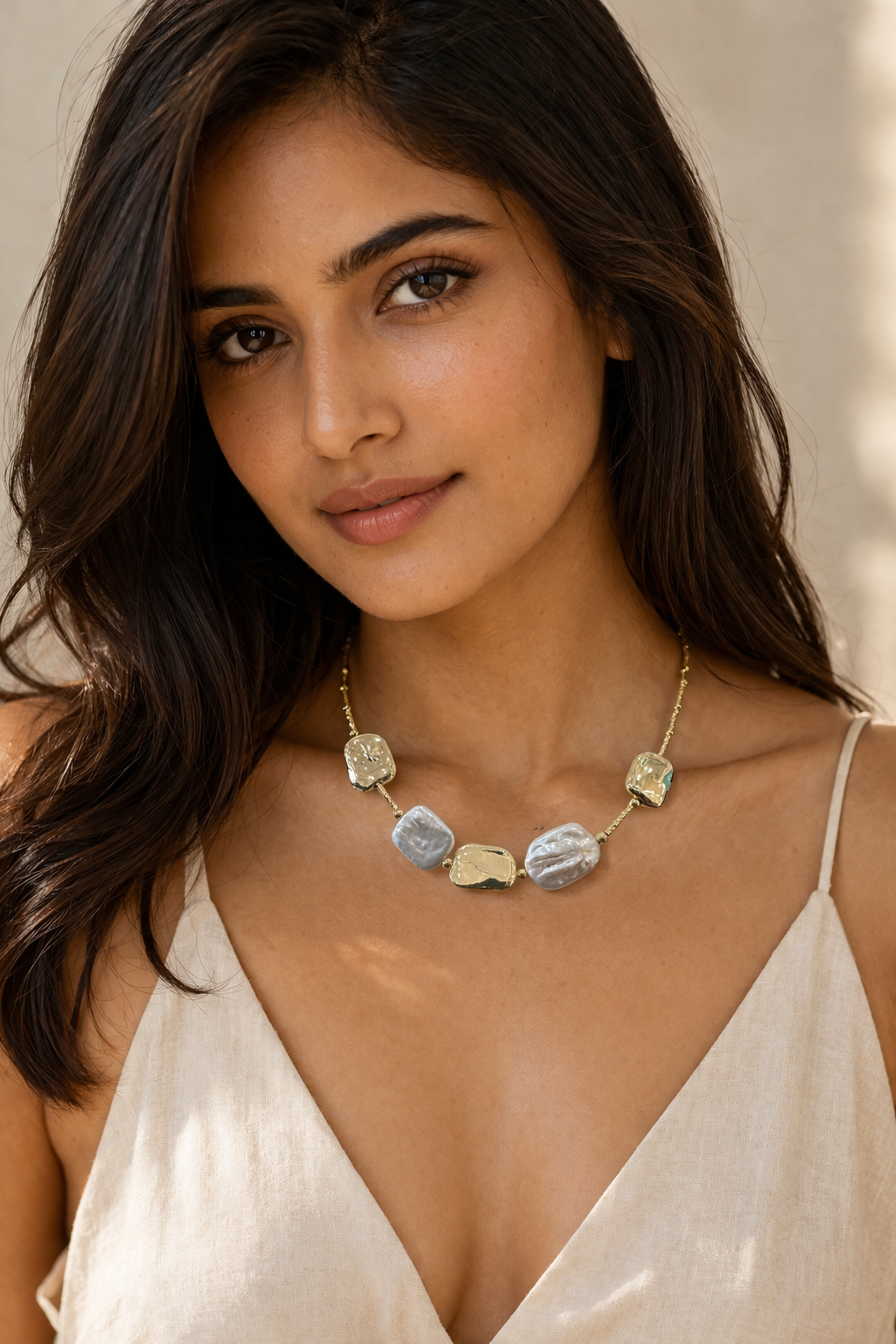 Textured Stone Summer Necklace