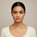 18K Gold Plated V shape Pendant Necklace
