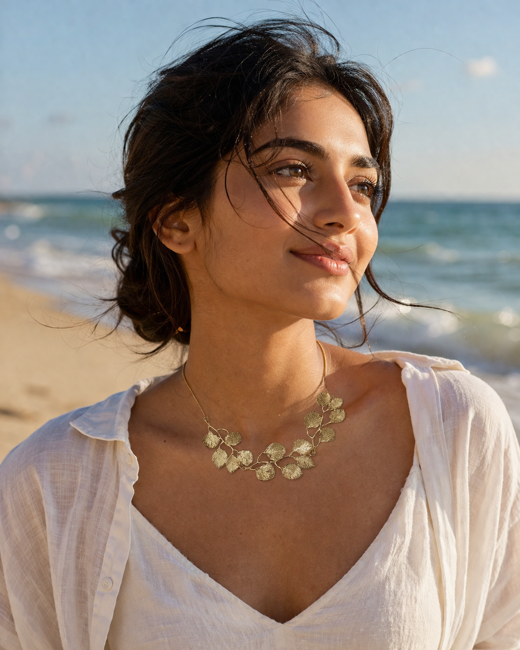 Gold Leaf Summer Necklace