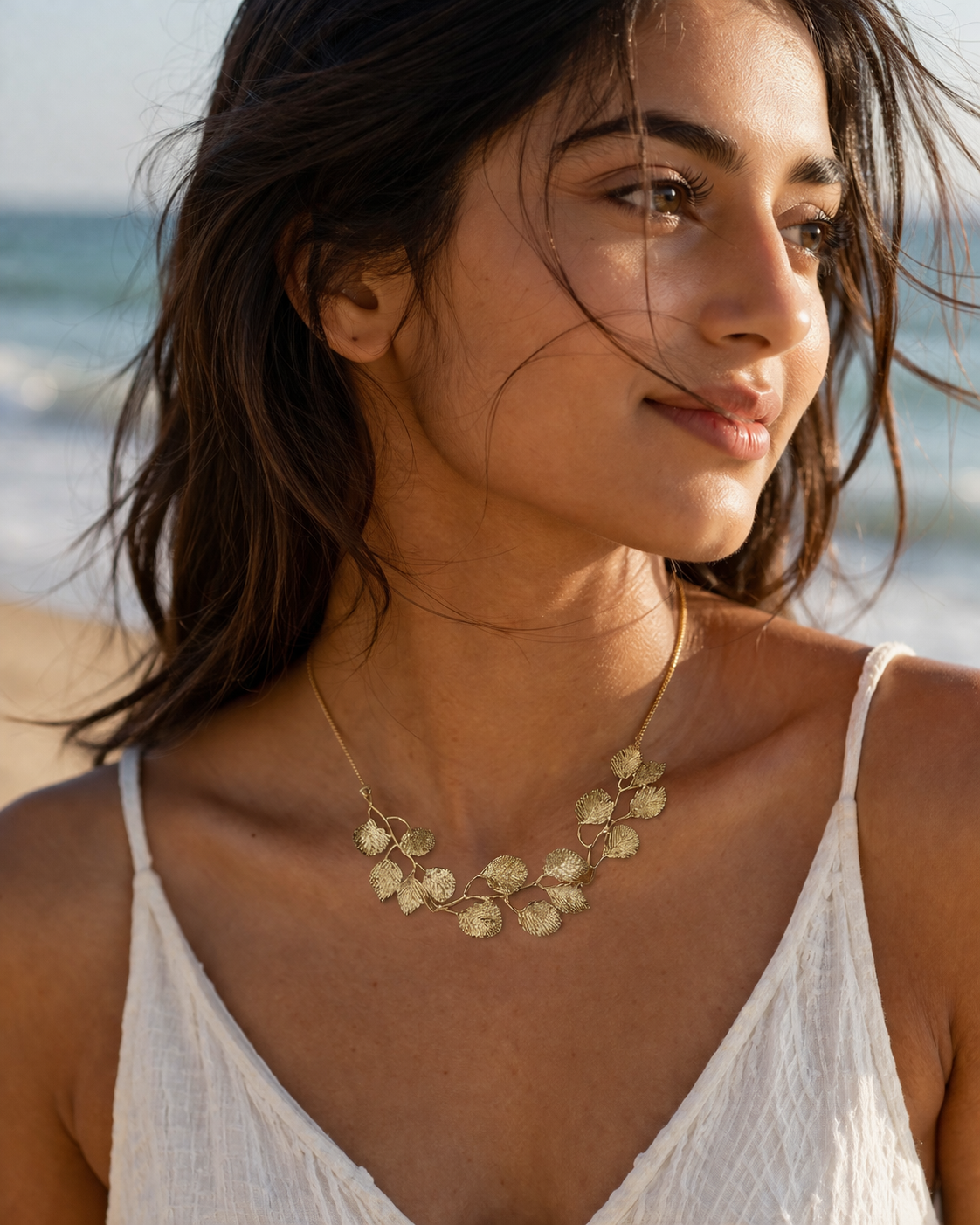 Gold Leaf Summer Necklace