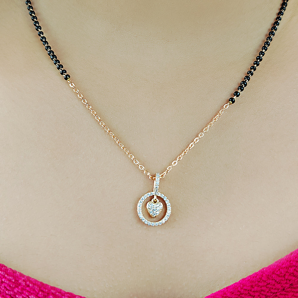 Round Shape With Heart Pendant Mangalsutra