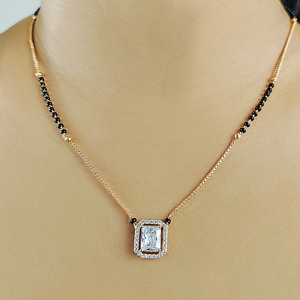 Rectangle Shaped Pendant Mangalsutra