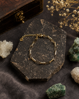Chain Code Bracelet in Gold Tone
