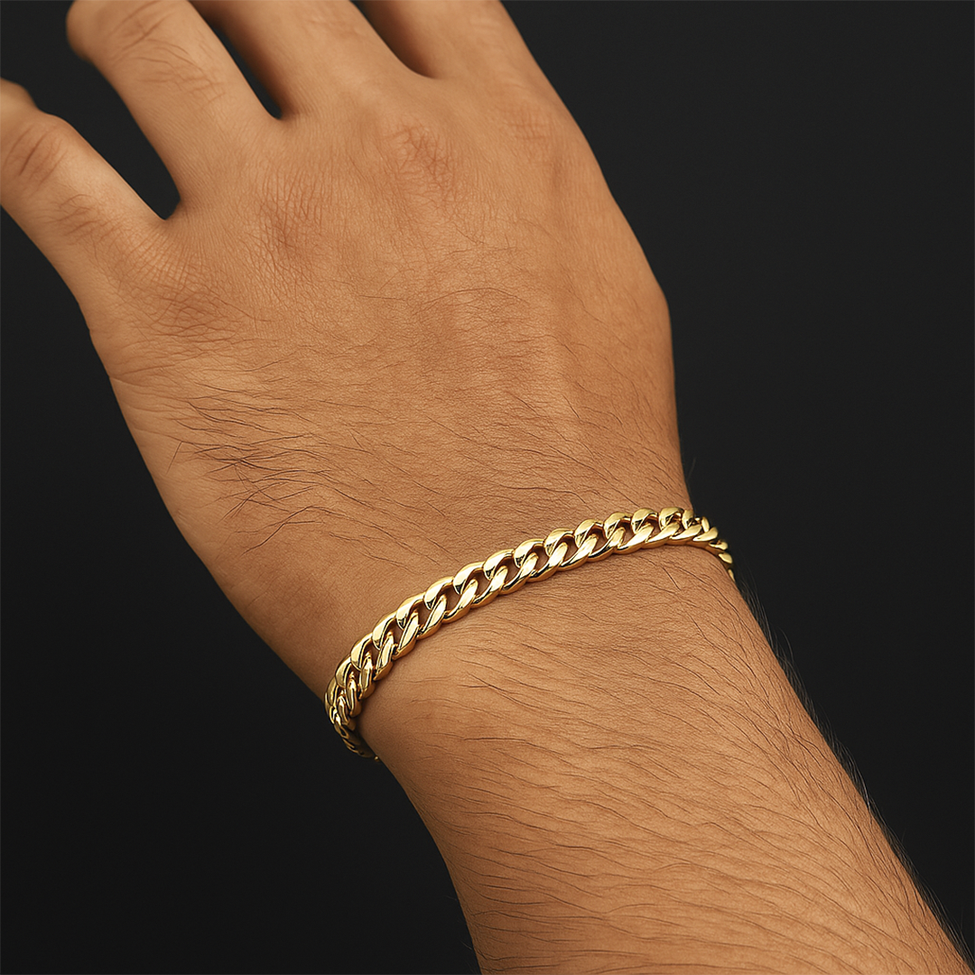 Men’s Gold-Tone Cuban Chain Bracelet