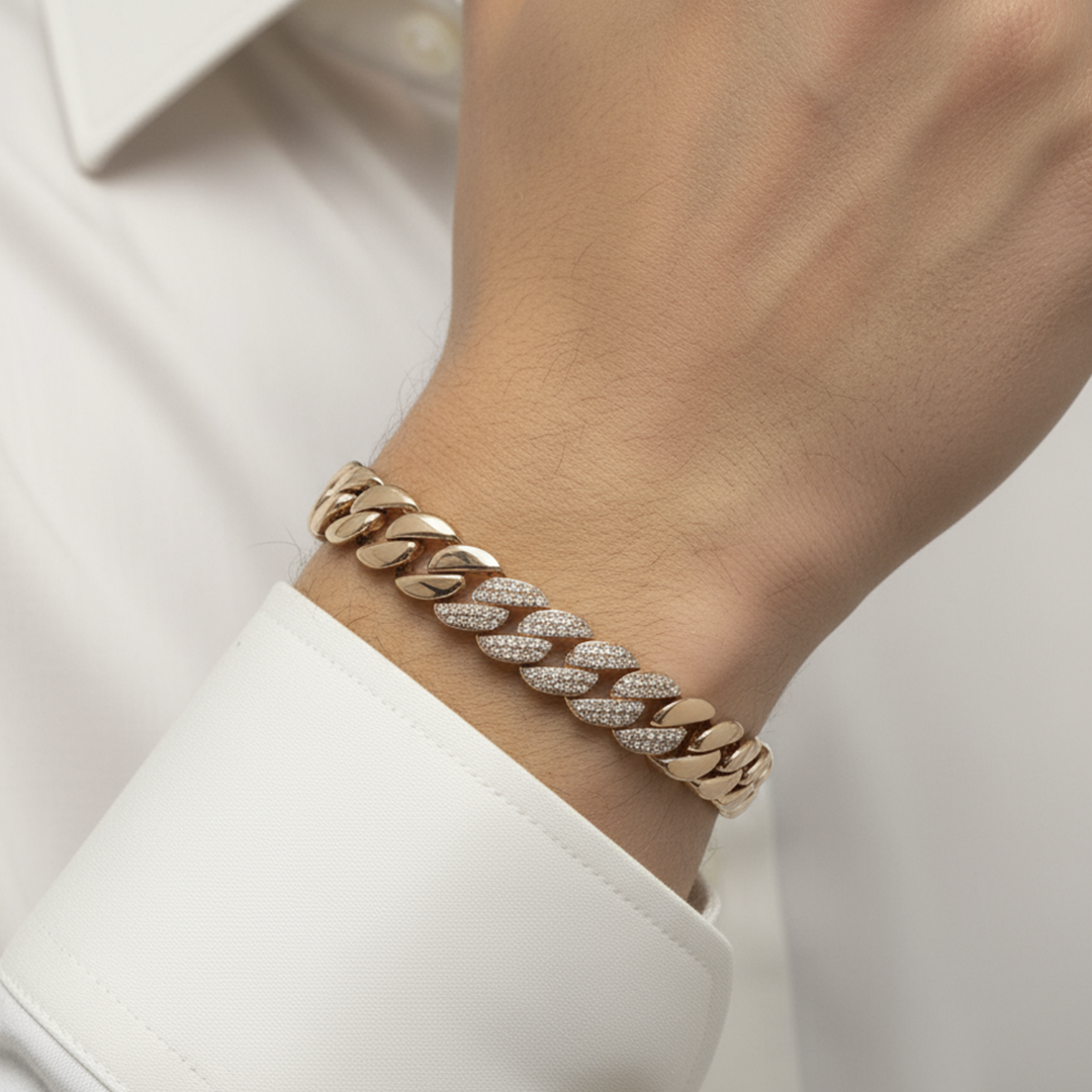 Men’s Rose Gold Cuban Link Bracelet