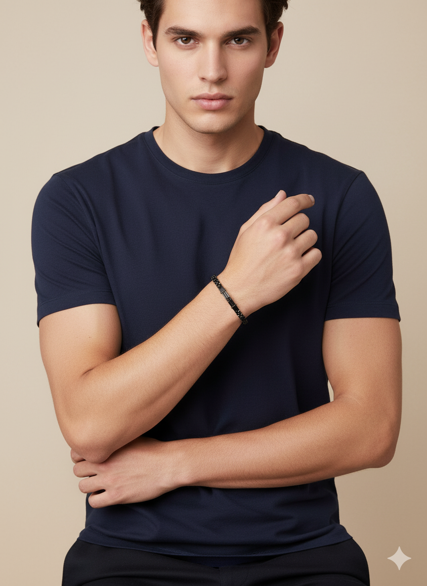 Men’s Black Link Chain Bracelet