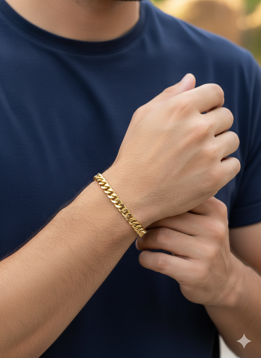 Men’s Gold Slim Cuban Link Bracelet