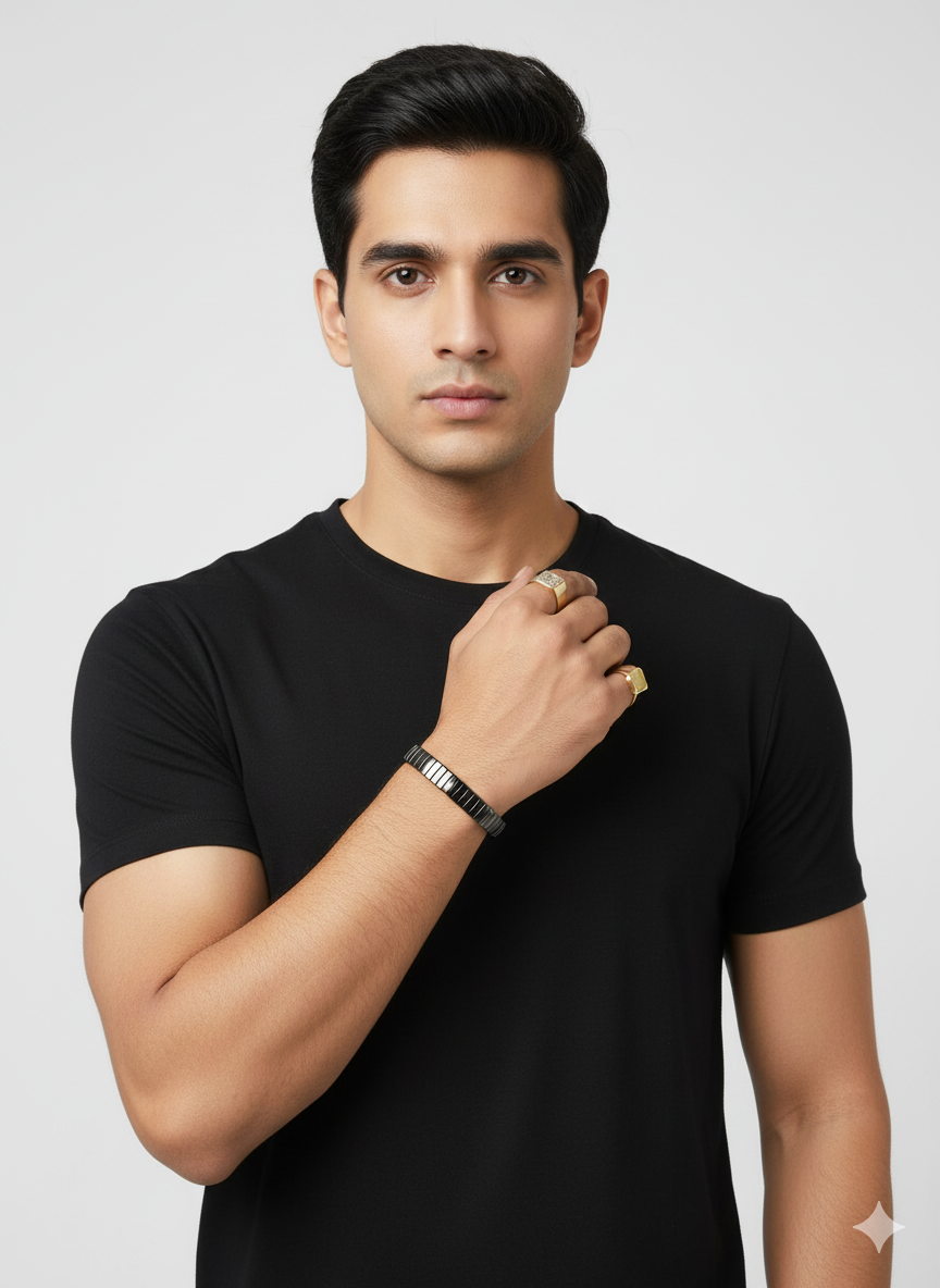 Sleek Black Men’s Bracelet