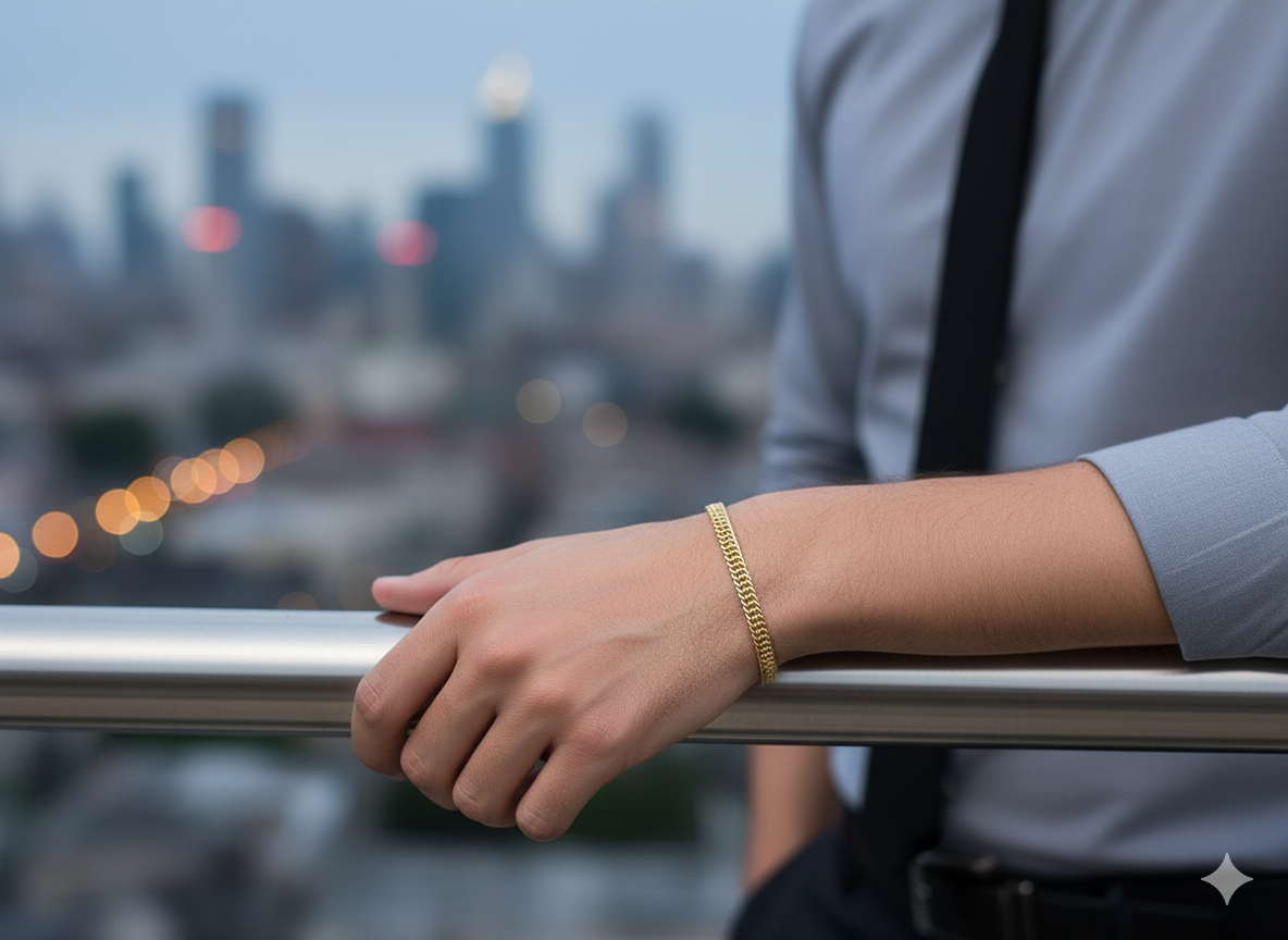 Slim Gold Chain Men’s Bracelet