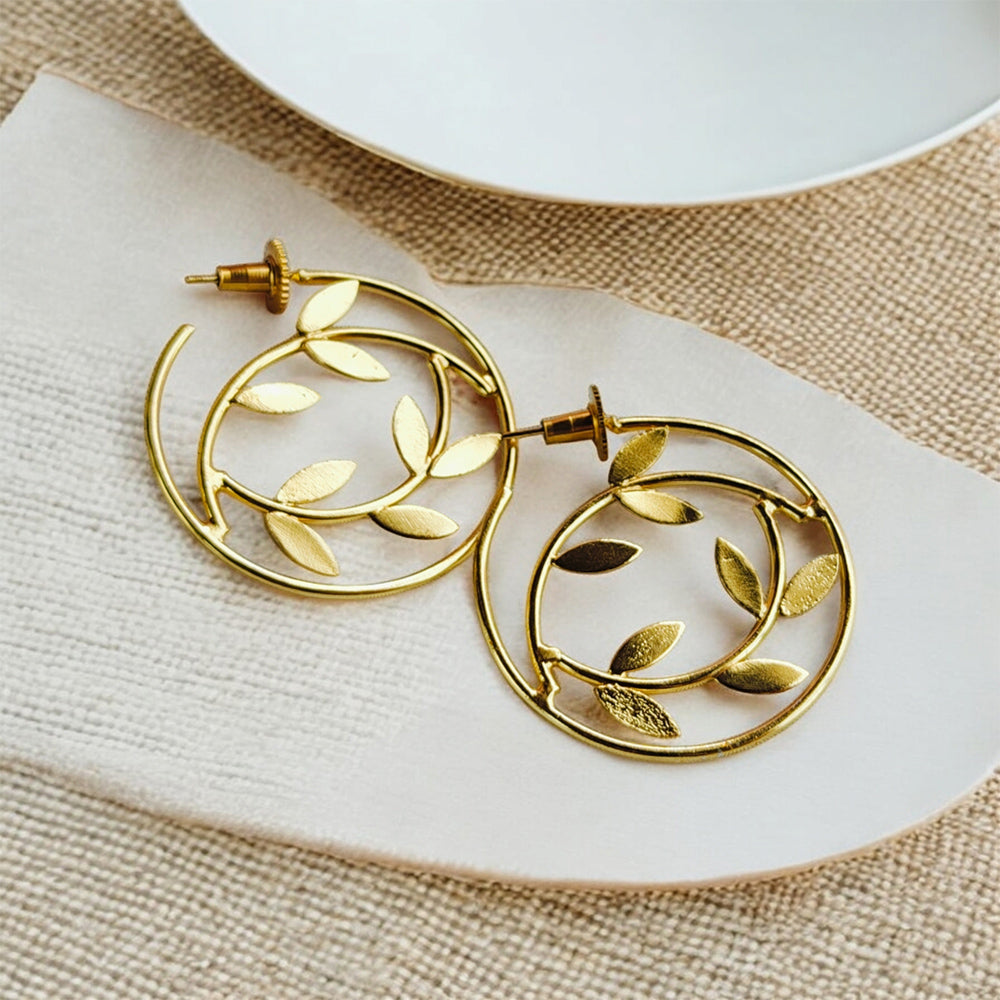 Gold Leaf Statement Hoops
