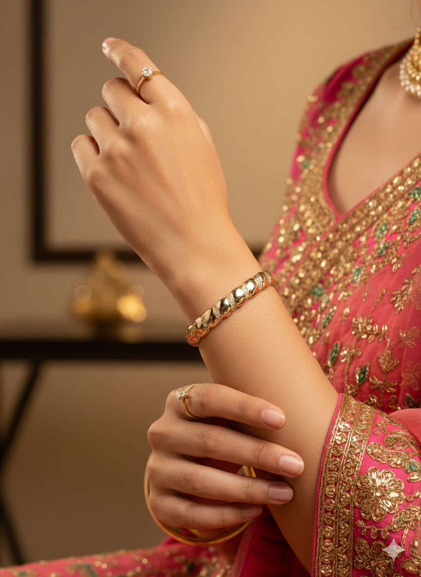 Bold Gold Kada Bracelet
