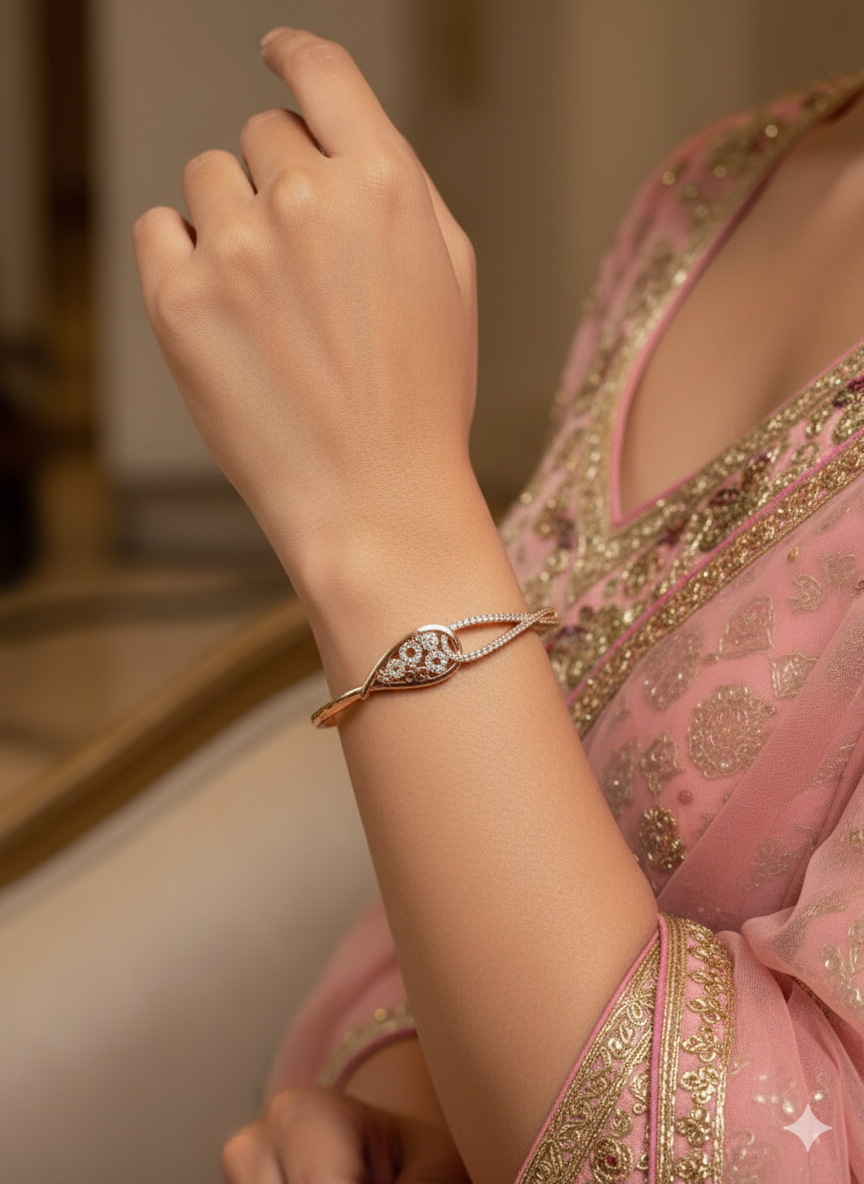 Floral Diamond Kada Bracelet