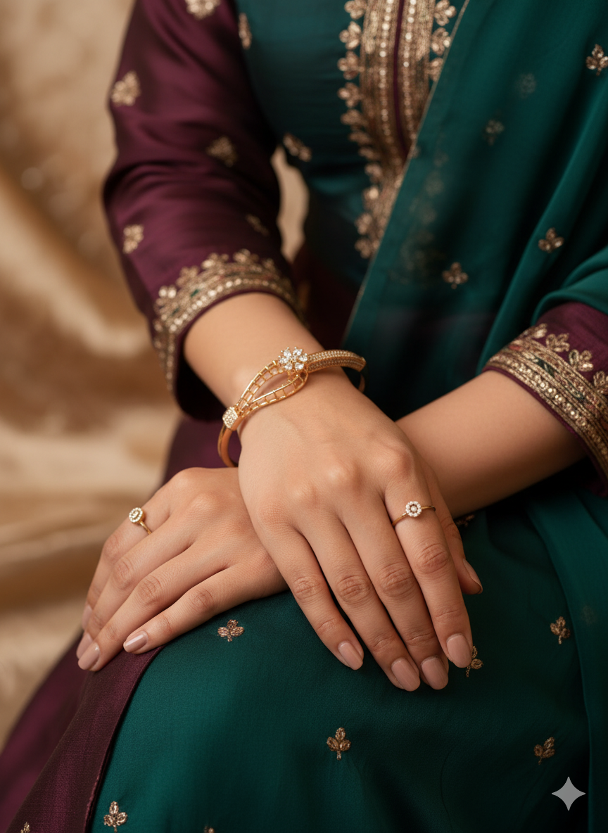 Elegance Diamond Kada Bracelet