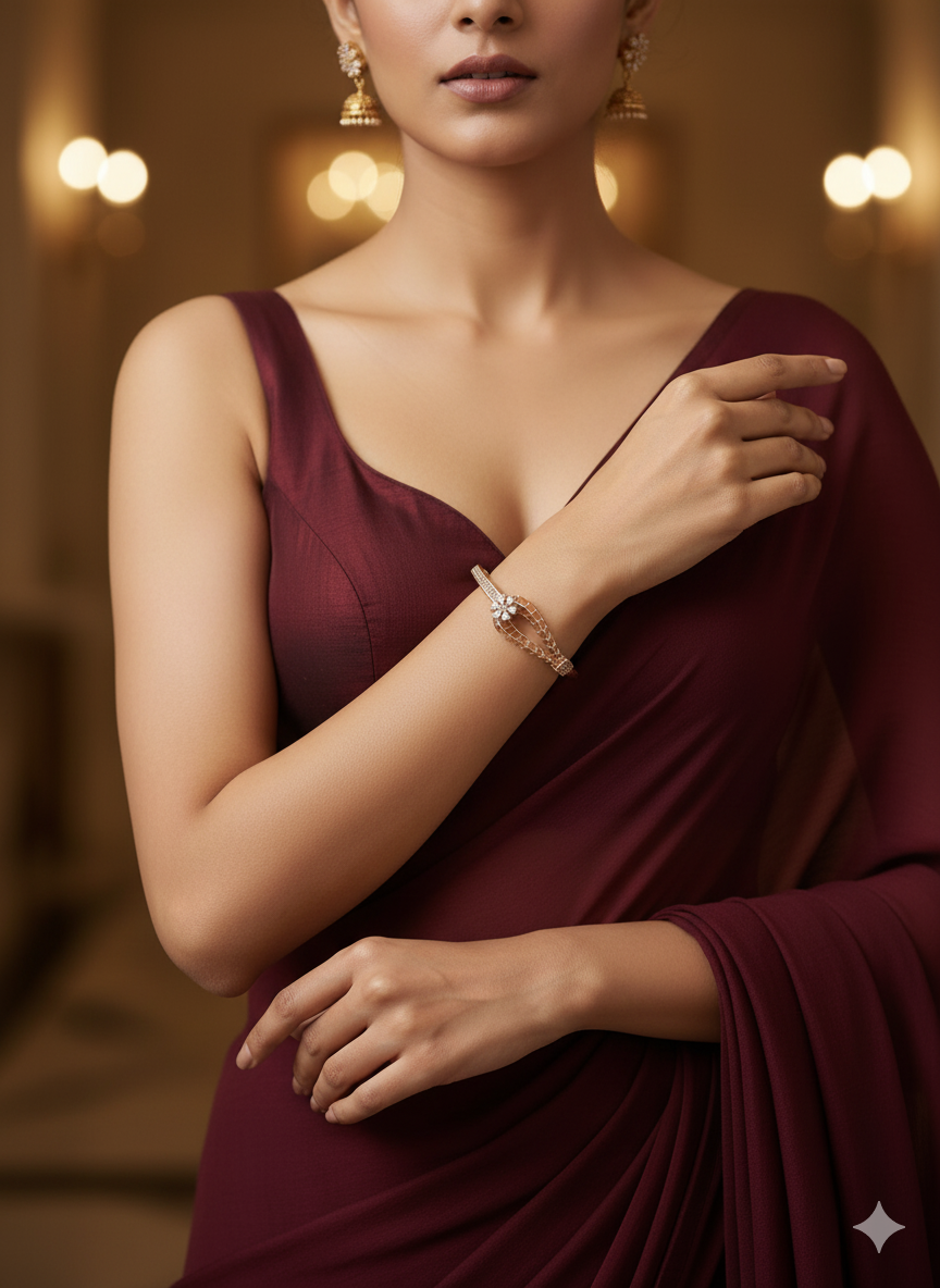 Elegance Diamond Kada Bracelet