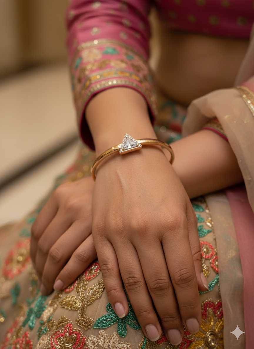 Triangle Diamond Kada Bracelet