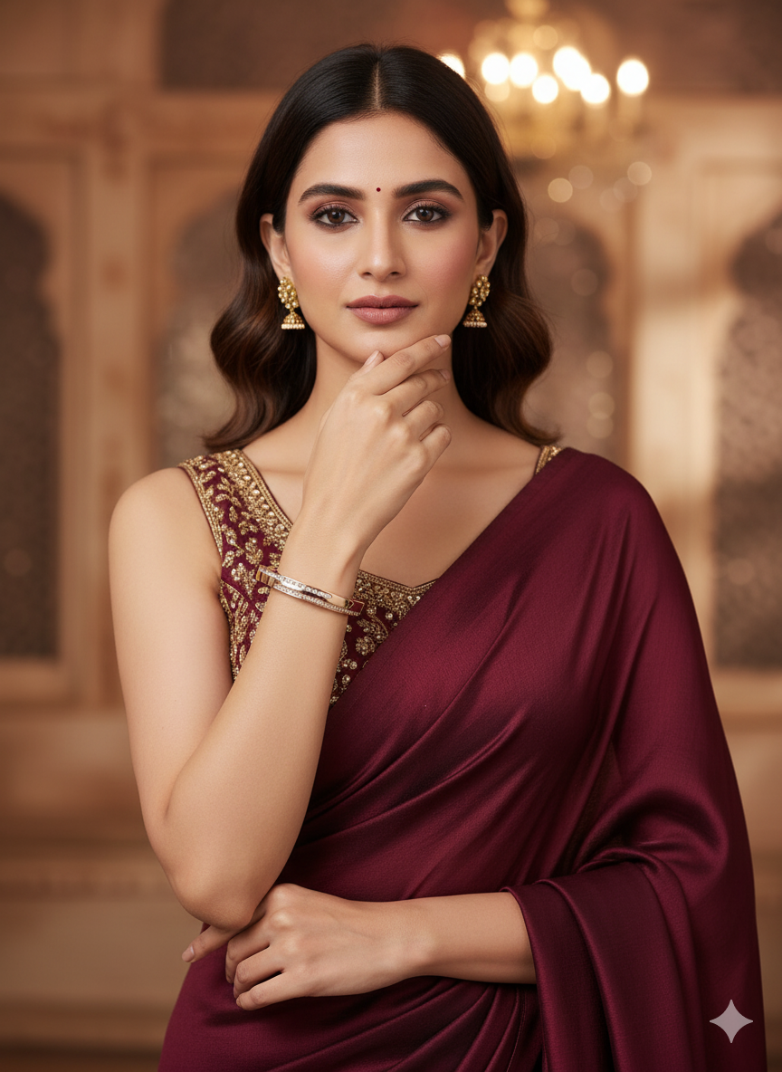 Sleek Bar Diamond Rose Gold Kada Bracelet