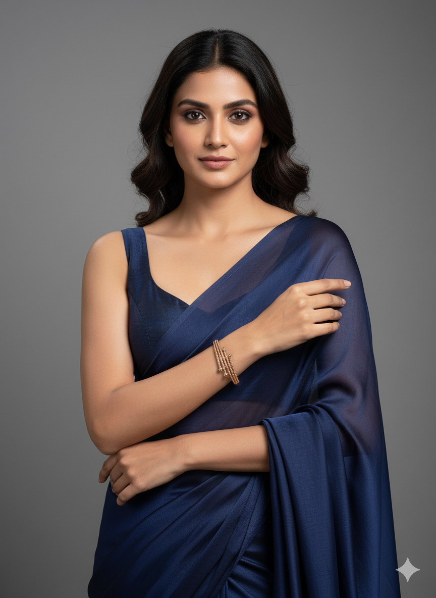 Multi-Strand Diamond Rose Gold Kada Bracelet