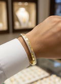 Gold Men’s Bangle with Patterned Edges