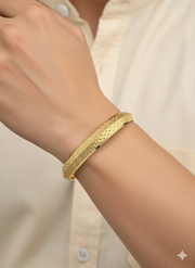 Men’s Gold Kada Bracelet with Dotted Detailing