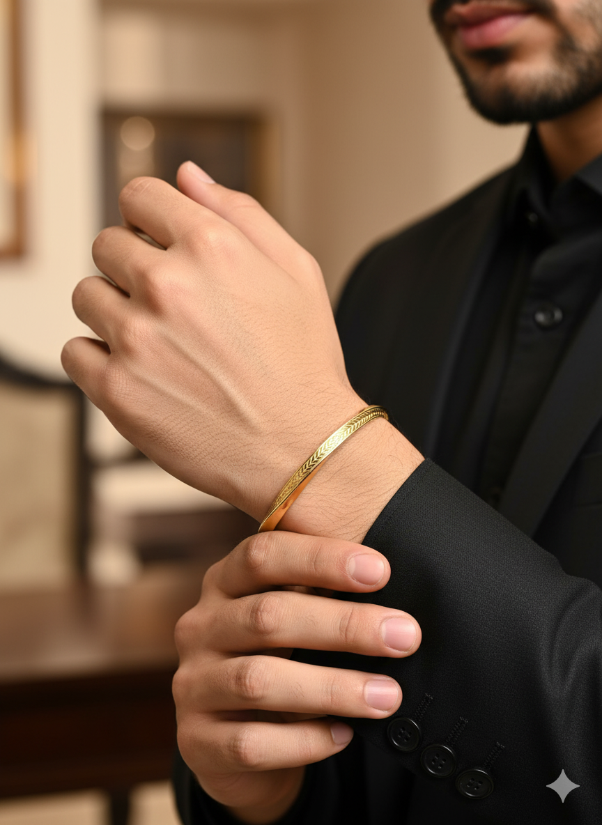 Engraved Gold Men’s Bracelet