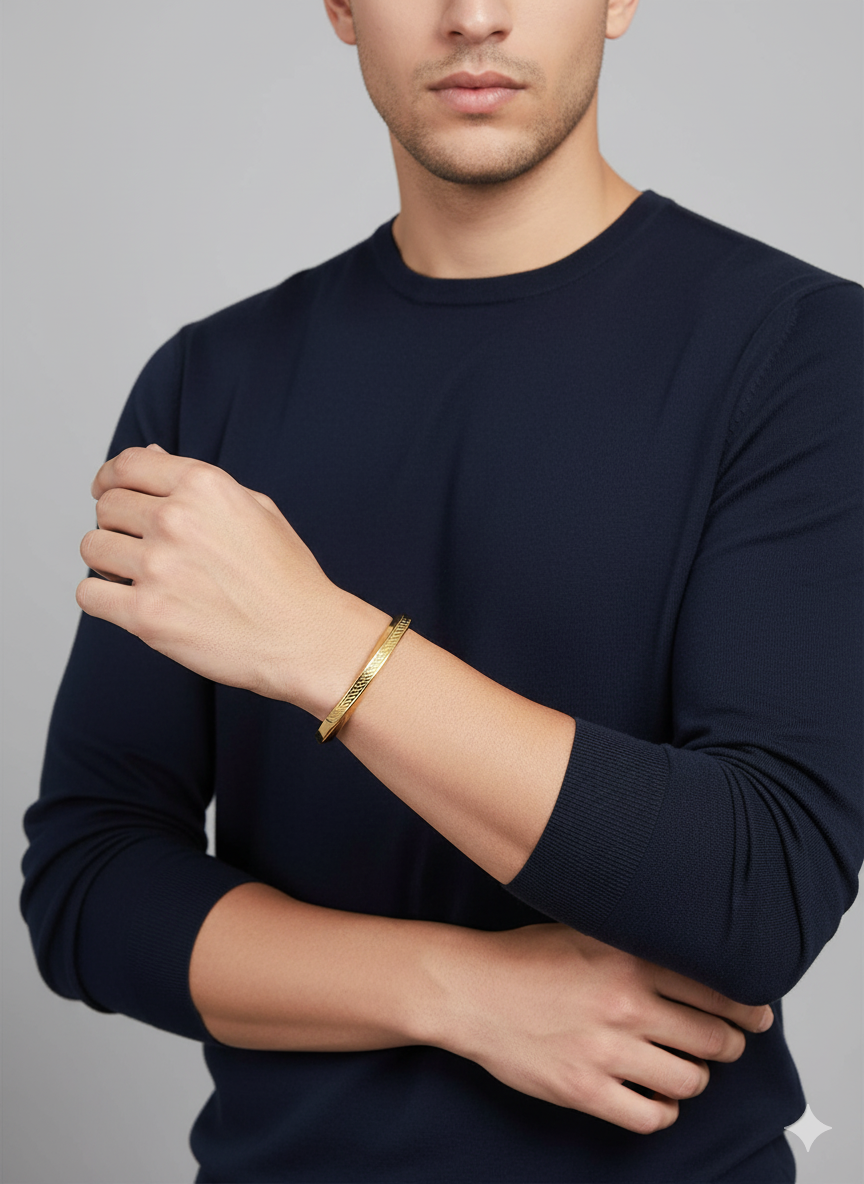 Engraved Gold Men’s Bracelet