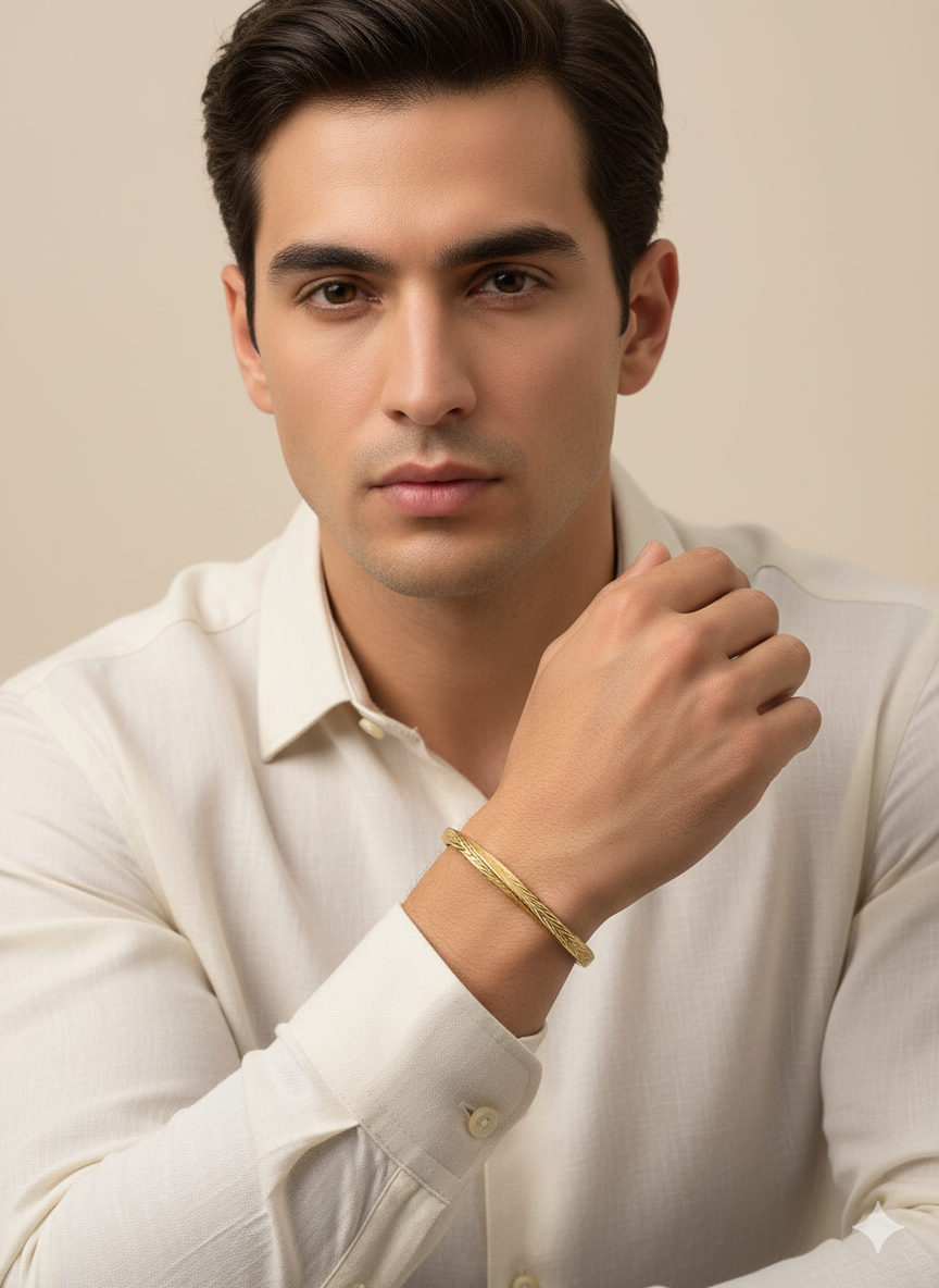 Textured Gold Men’s Bracelet