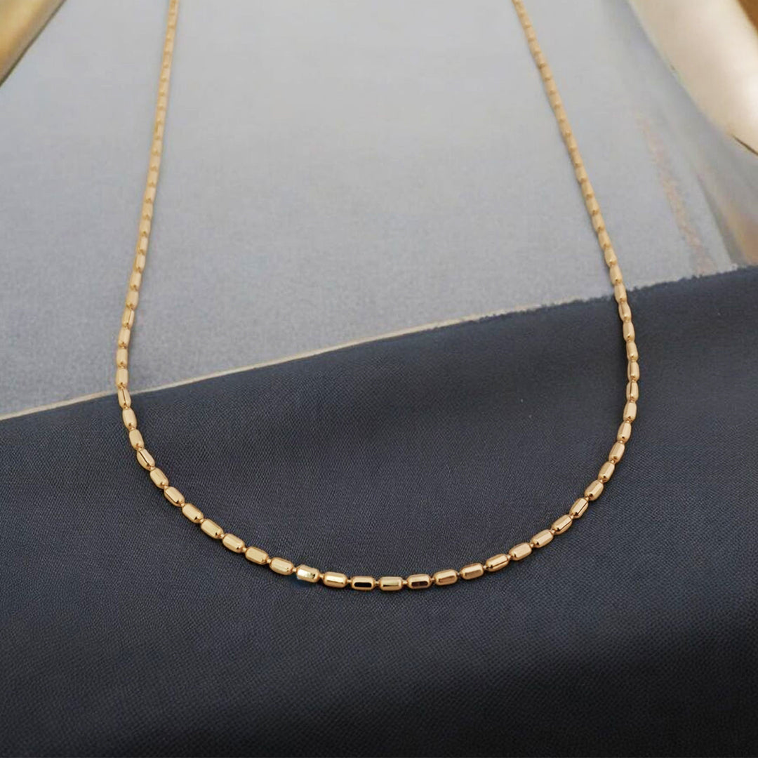 Rose Gold Plated Barrel Chain Necklace