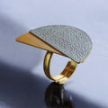 Silver & Gold Half Circle Fusion Ring
