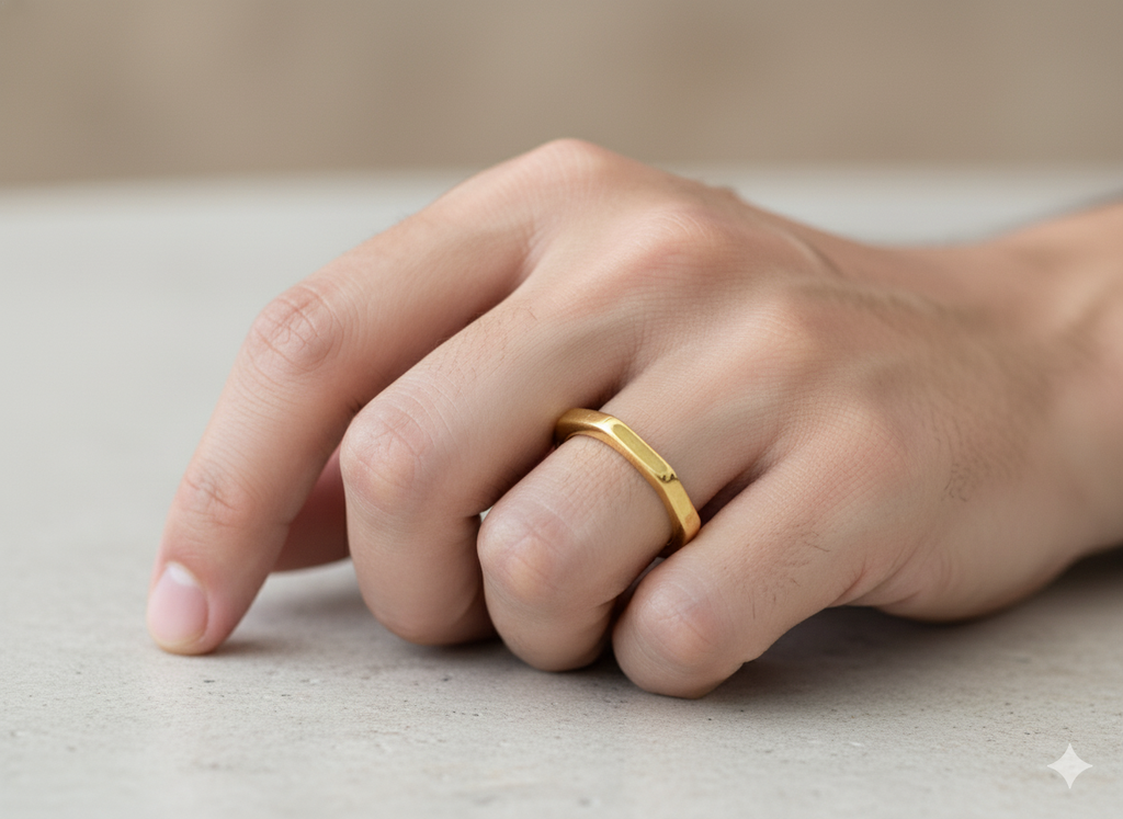 Men’s Minimal Gold Band Ring