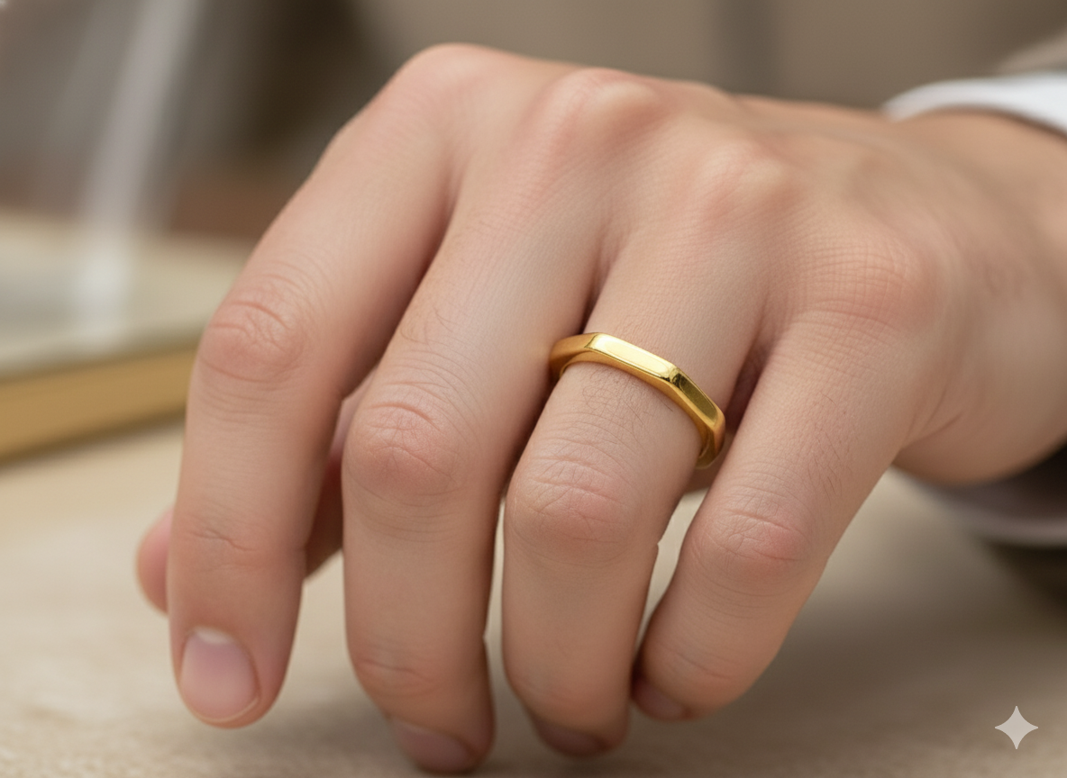 Men’s Minimal Gold Band Ring